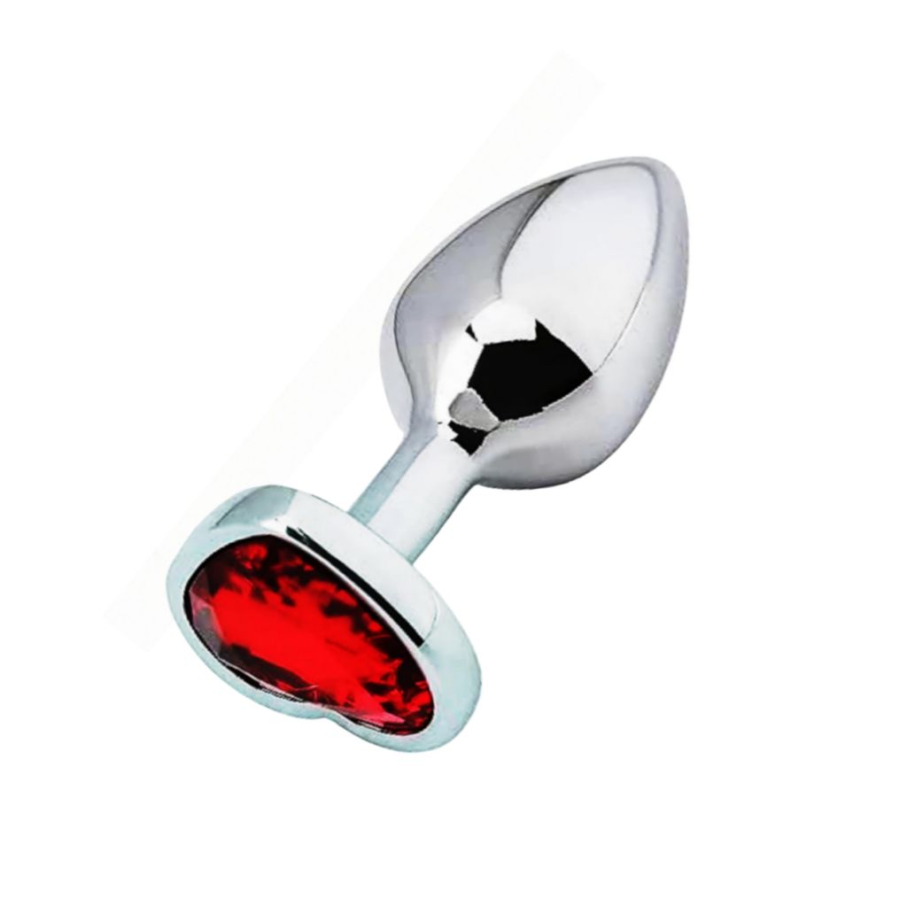 Caxfouck Metal Butt Plug Large with Crystal Jewel Base, Premium Stainless Steel, Smooth Finish, Comfortable Design (1 Piece) view 2