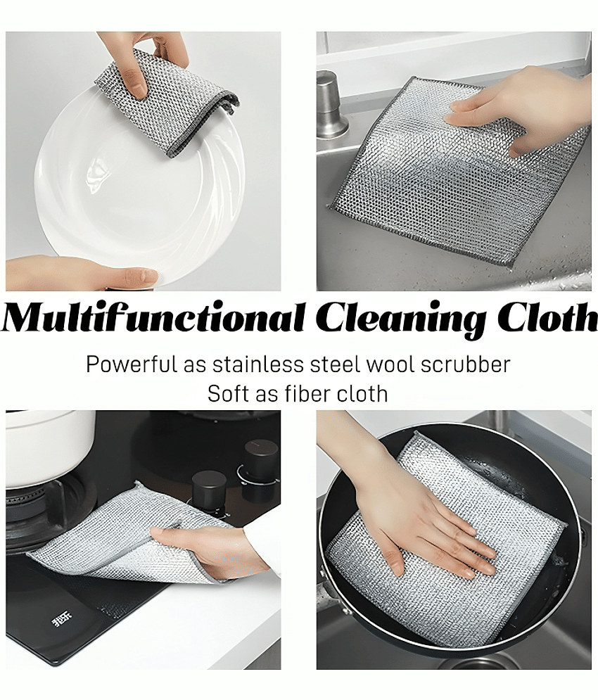 dust n shine Multicolor Stainless Steel Steal scrubber pack of 12 ( Set of 12 ) view 2