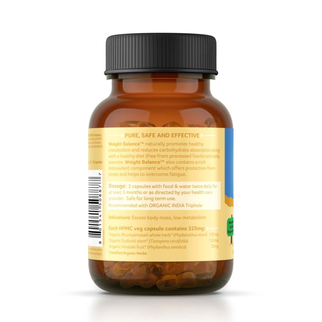Organic India Weight Balance - Pack of 60 Capsules Bottle view 2