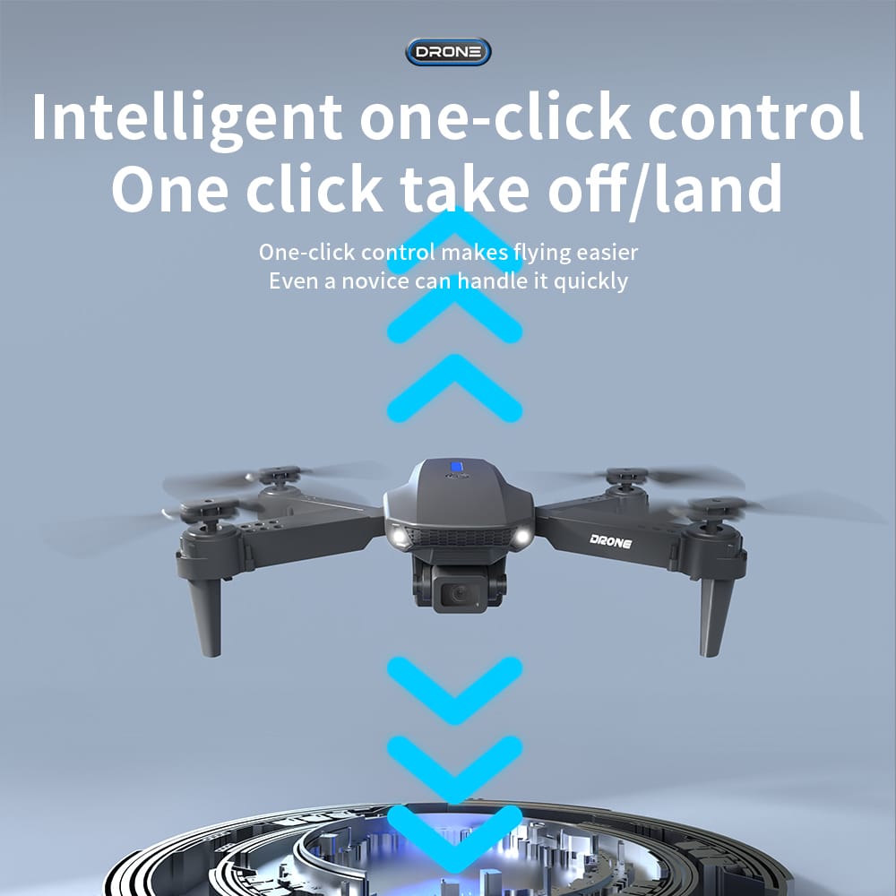 E88 RC Drone with Dual 4K HD Camera, Double Battery, Foldable Design, Altitude Hold, Headless Mode, 360° Flip | Remote & App Control Drone for Kids & Beginners