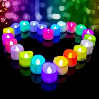 Minha Plastic Flameless Smokeless Led Tealight Candles Set of 12 Battery Operated Flickering Led Lights Diya Electric view 2