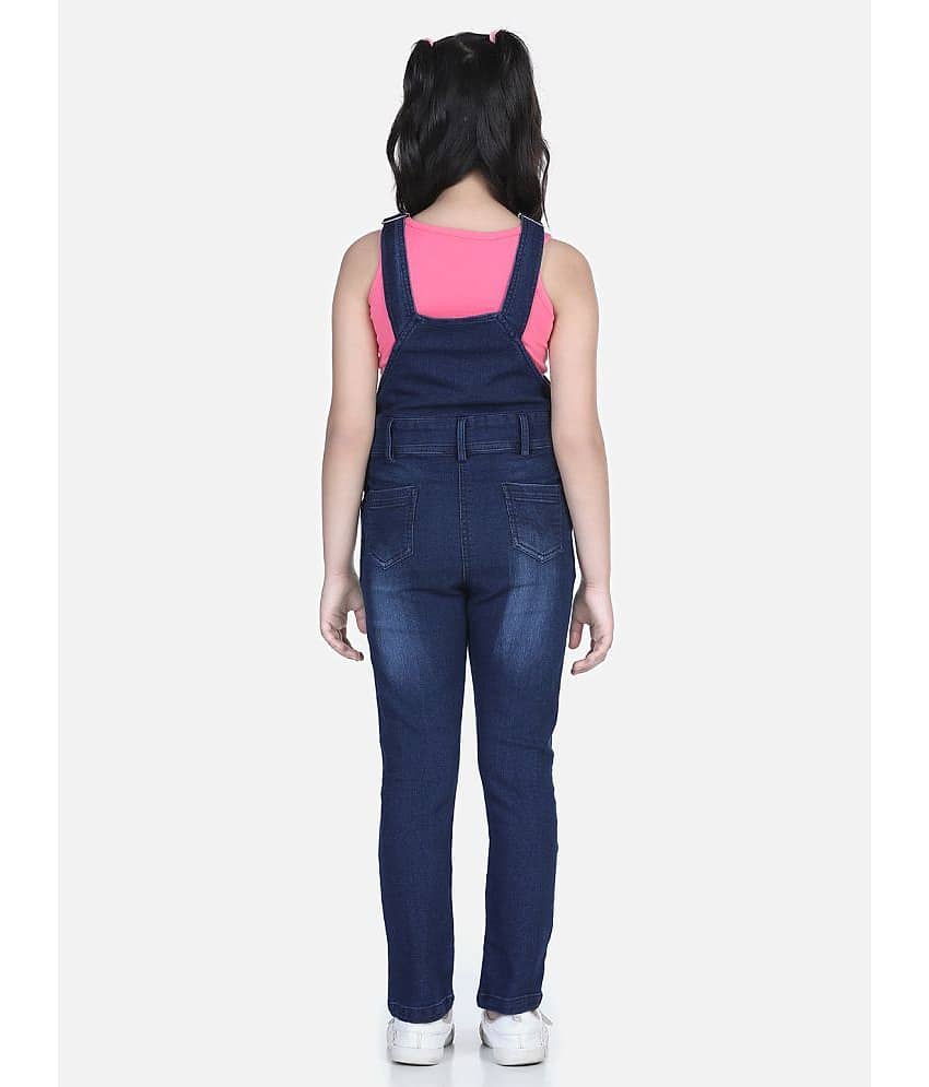 StyleStone Girls Denim Dungarees ( Pack of 1 , Blue ) view 2