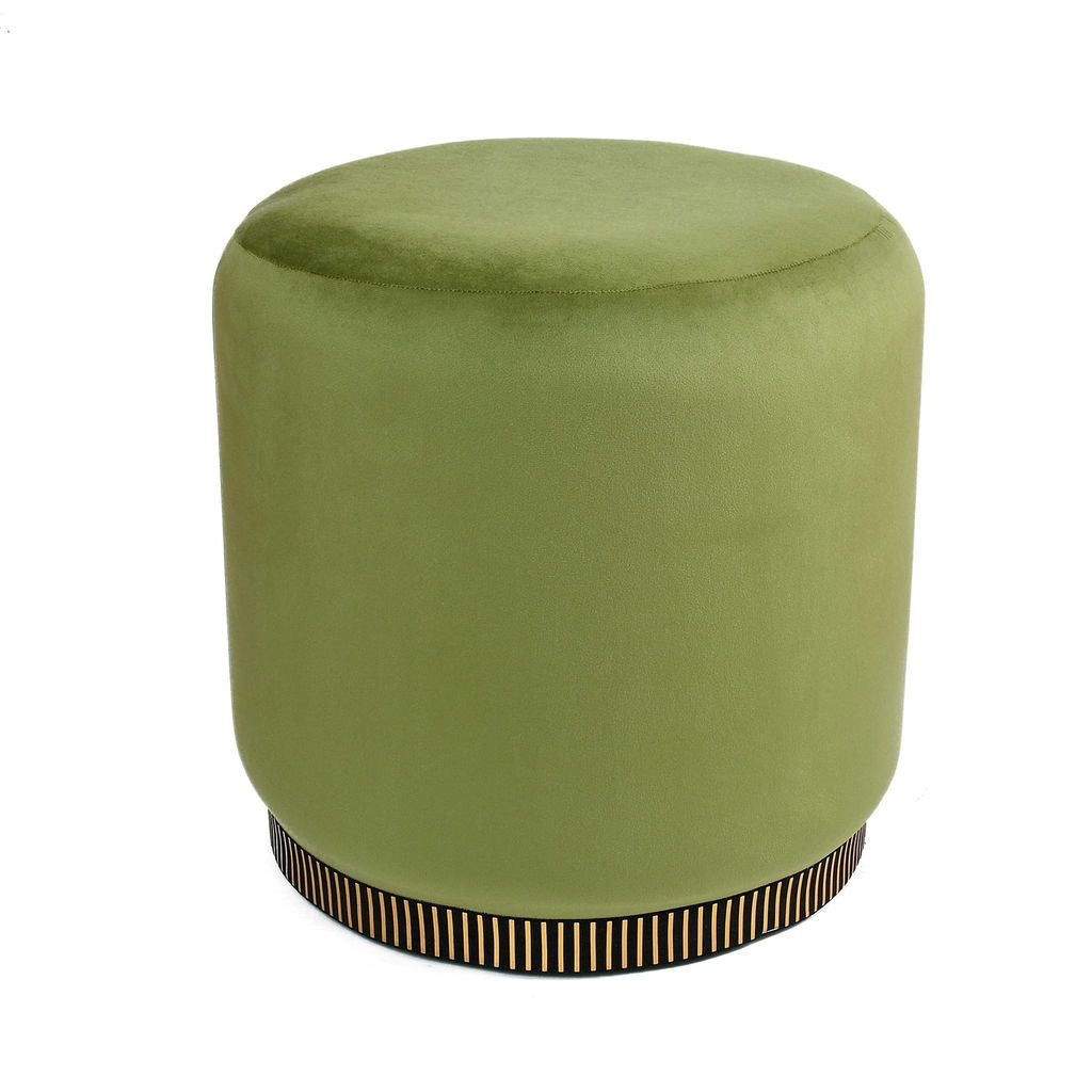 Rugsxerry Ottoman Pouffes for Sitting Stool for Living Room Sitting Puffy Wooden Stools Chair Living Room Furniture Footrest Pouf Foot Stool for Office Room Decor, 16x16x18 inch Light Green view 2