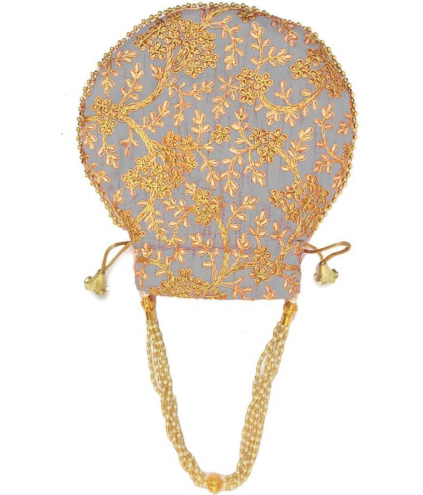 Apratim Gray Silk Potli view 2