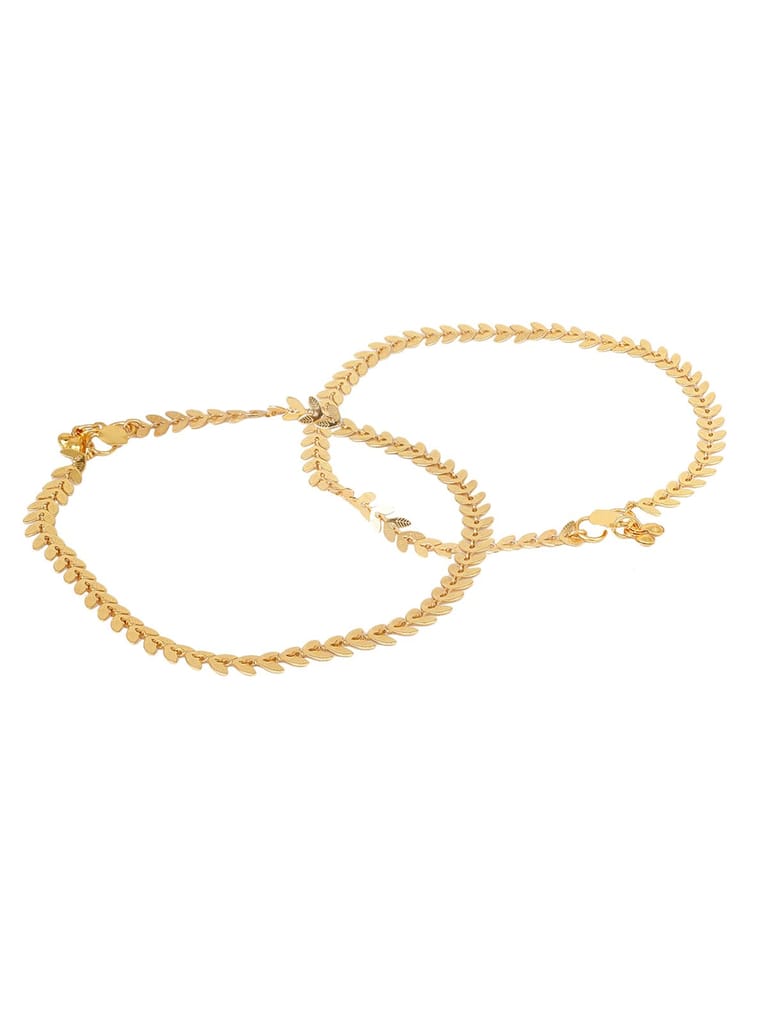 Cardinal Brass Gold Color Adjustable Anklet,Pajeb,Payal view 2