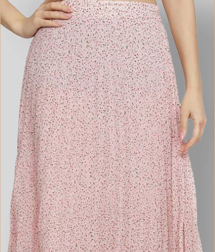 NUEVOSDAMAS - Pink Georgette Women's A-Line Skirt ( Pack of 1 ) view 2