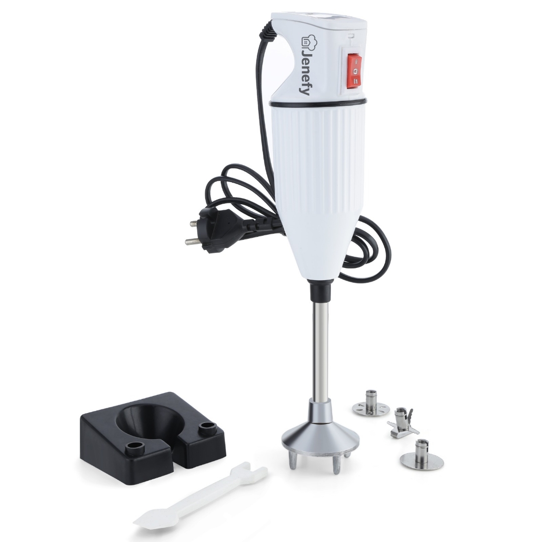 Jenefy Electric Hand Blender Stainless Steel 360W with dual speed & multi attachment Egg Beater blending Coffee Lassi Salad Juice Buttermilk maker Home office pantry canteen kitchen chef use