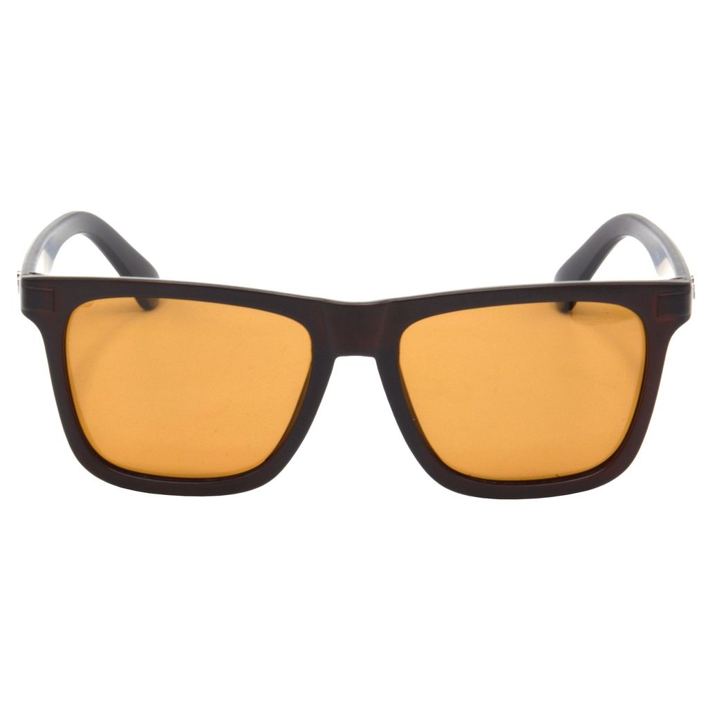 Hrinkar Brown Rectangular Sunglasses Styles Brown Frame Polarized Glasses for Men & Women - HRS505-BWN-BWN-P view 2