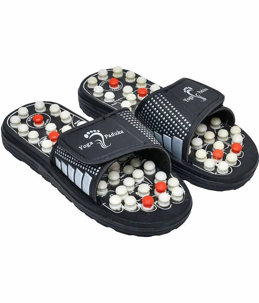 FOOTLEAP Black Men's Massage Flip Flop