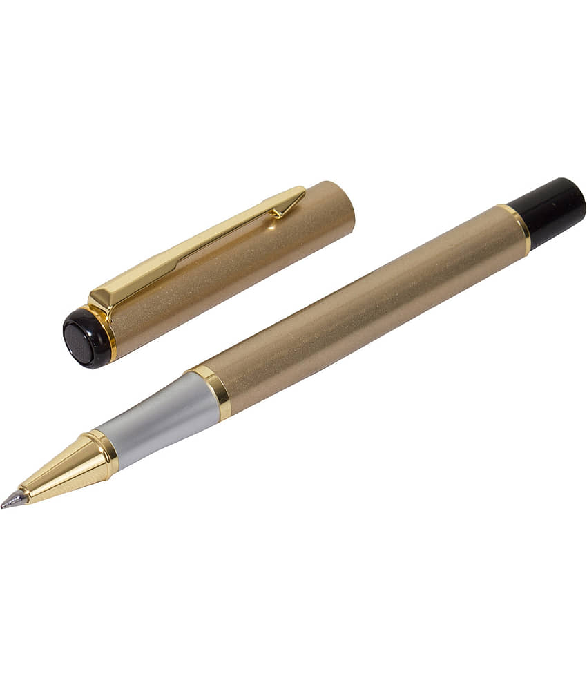 Auteur 801 Golden Color Classic Roller Ball Pen Blue Ink With Golden Trims. view 2