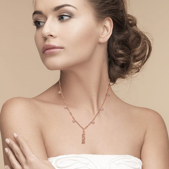 Rose Gold Love Letter Necklace view 2