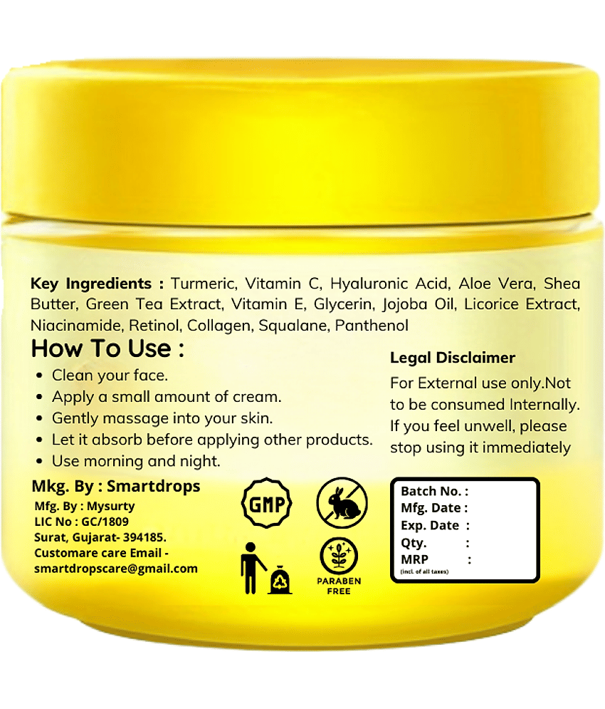 Smartdrops Turmeric & Vitamin C Face Cream, 50 gm view 2