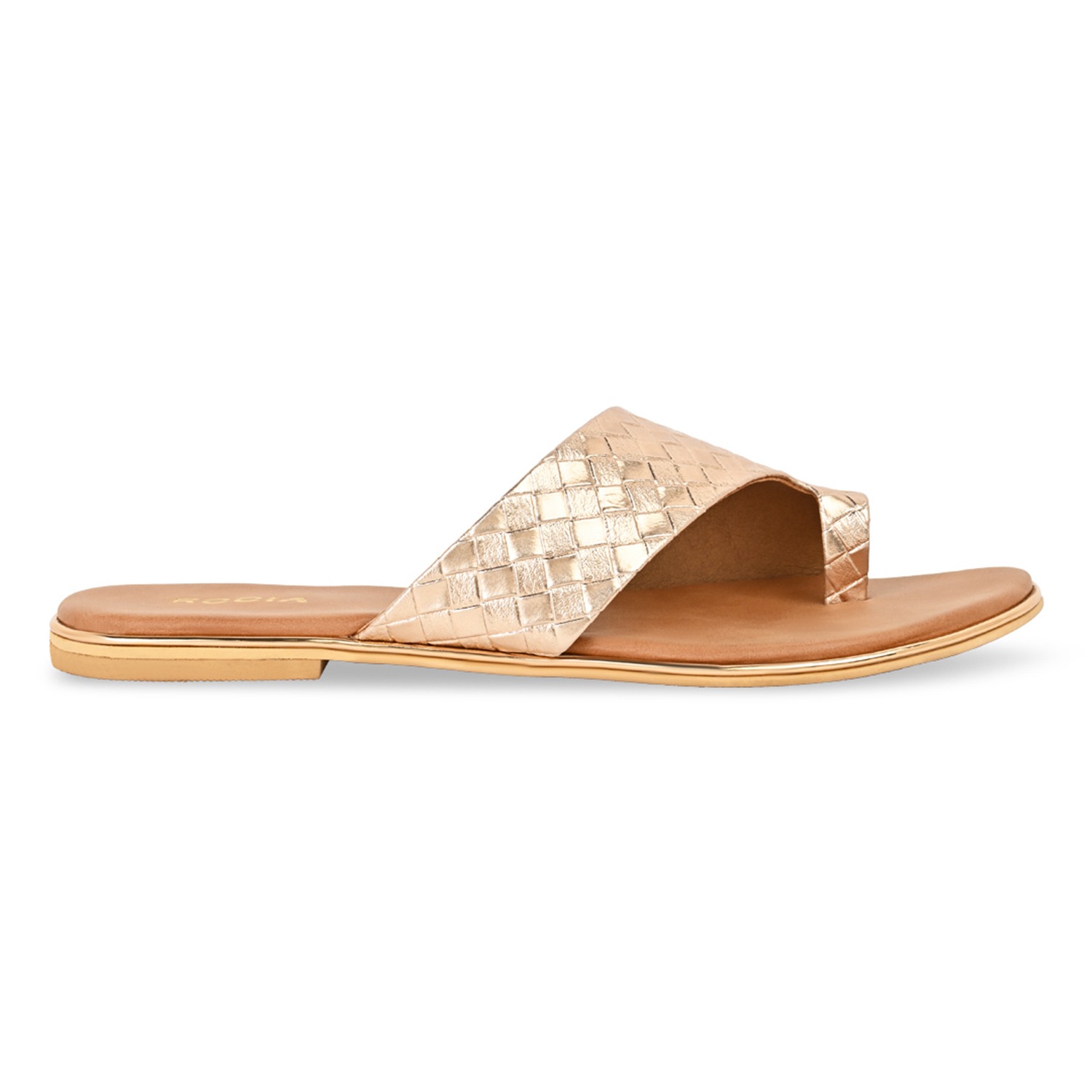 Rose Gold Women Casual Woven Flats view 2