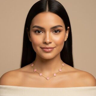 KIMTI Clover Necklace (Pink) view 2