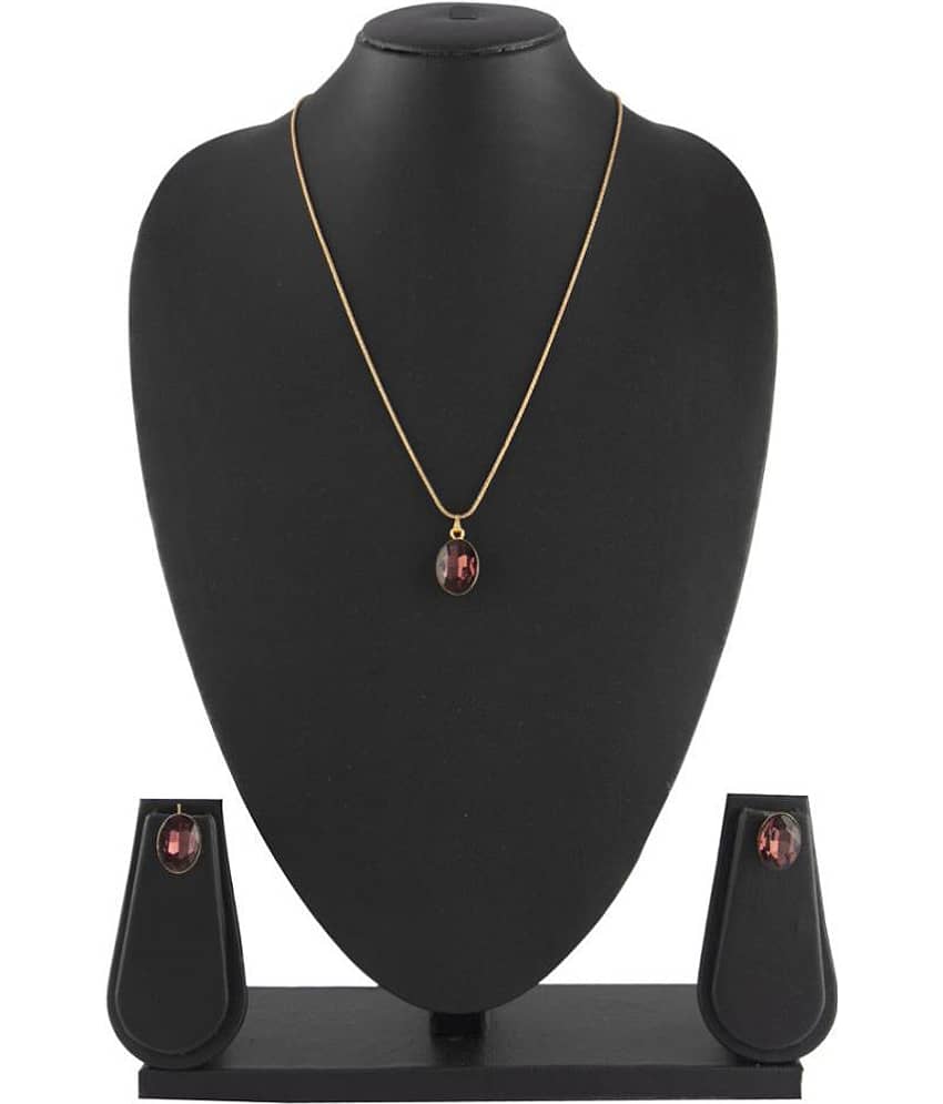 JFL Crystal Pendant with Chain and Earrings Set for Women & Girls view 2