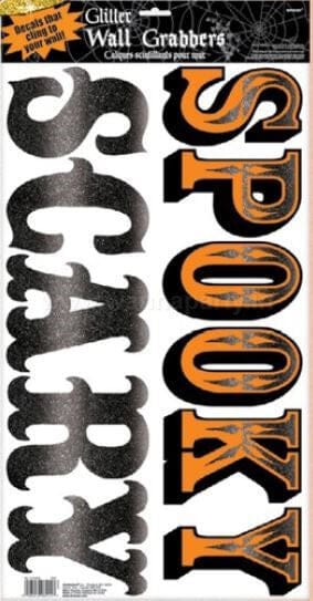 SPOOKY SCARY Wall Sticker w/ Glitter for Halloween/ Theme Party Decor - 1PC view 2