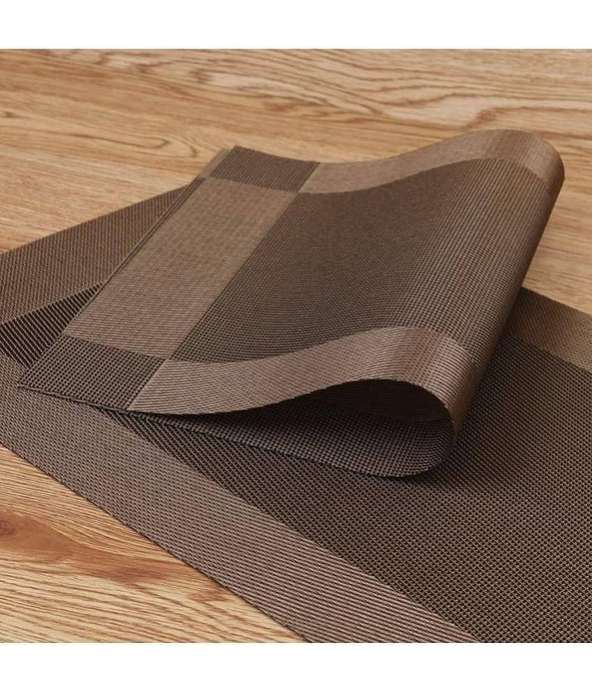 PVC Solid Rectangle Table Mats ( 45 cm x 30 cm ) Pack of 4 - Brown view 2