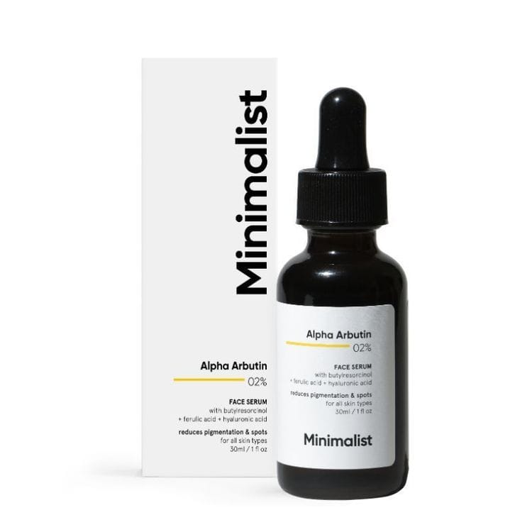 Minimalist 2% Alpha Arbutin Face Serum With Butylresorcinol & Ferulic Acid For Hyperpigmentation (30ml) view 2