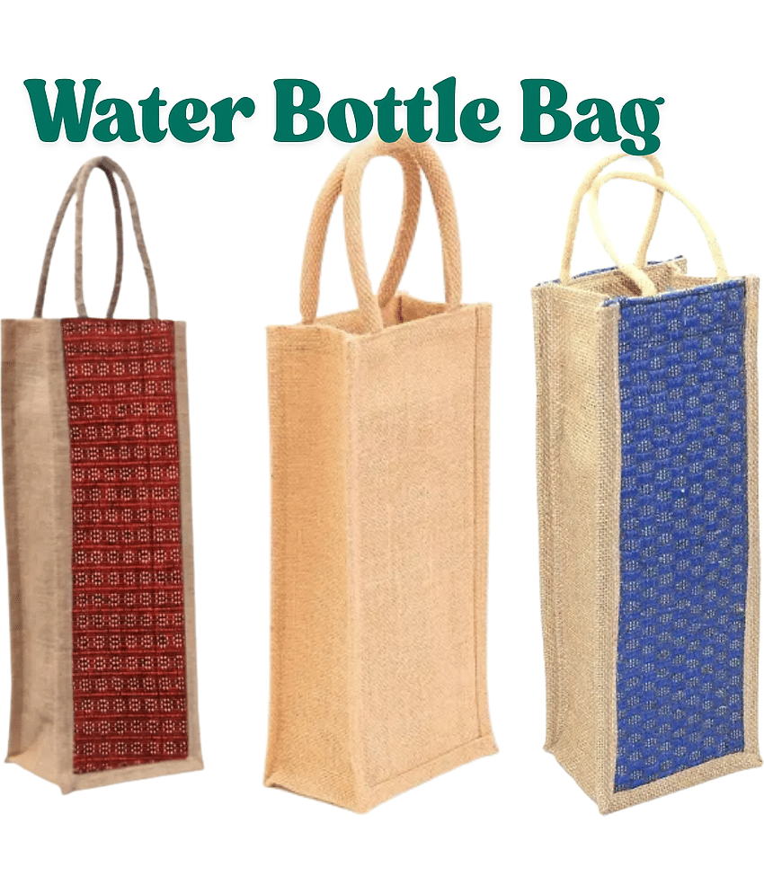 JMS Marketing Multi Color Jute Lunch Bag Pack of 1
