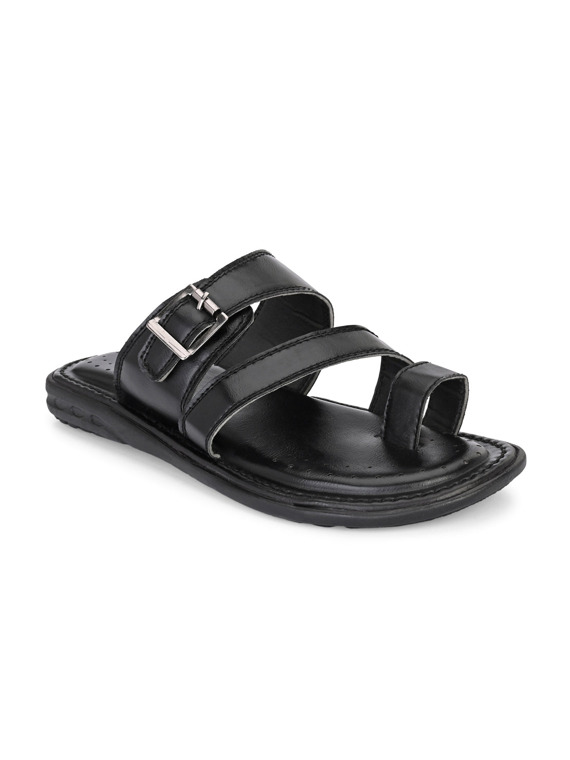 Hirolas® Men's Black Comfortable Office Slippers (HROMSL09BLK) view 2