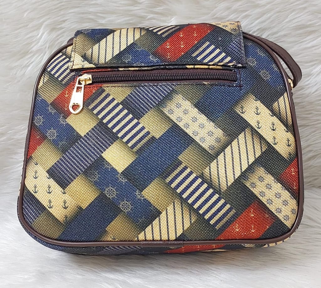 Women's Striped Canvas Crossbody Sling Bag view 2