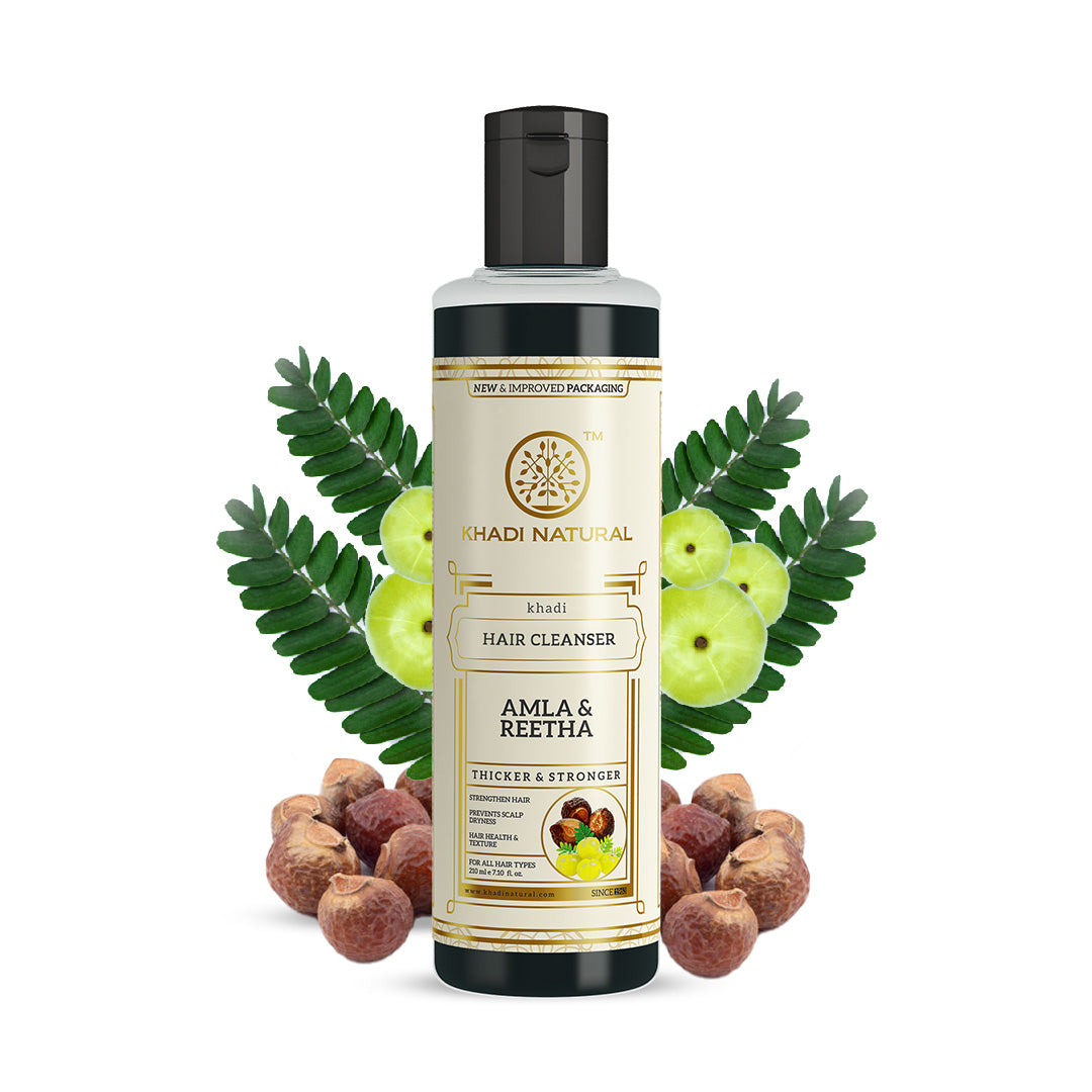 Khadi Natural Amla & Reetha Hair Cleanser Combo - Pack of 2 - 210ml Each view 2