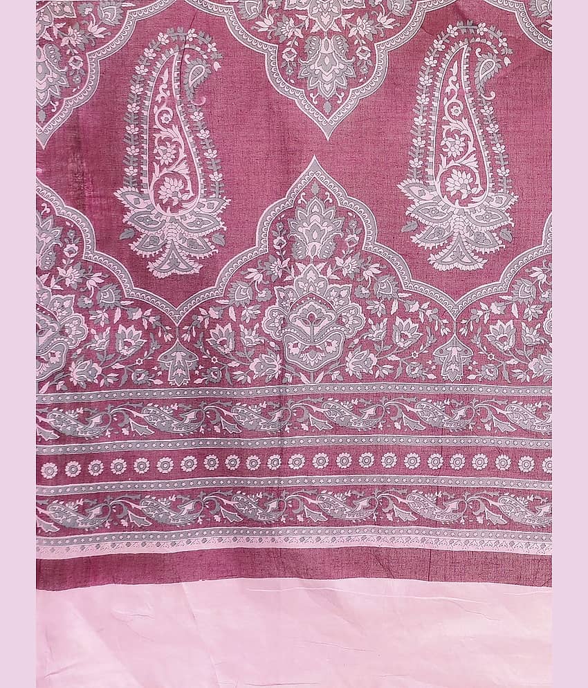 SHANVIKA Cotton Printed Saree Without Blouse Piece ( Purple ) view 2