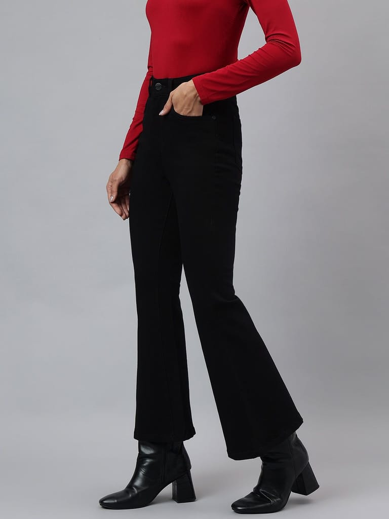 Richlook Women Black Boot-Cut Jeans view 2
