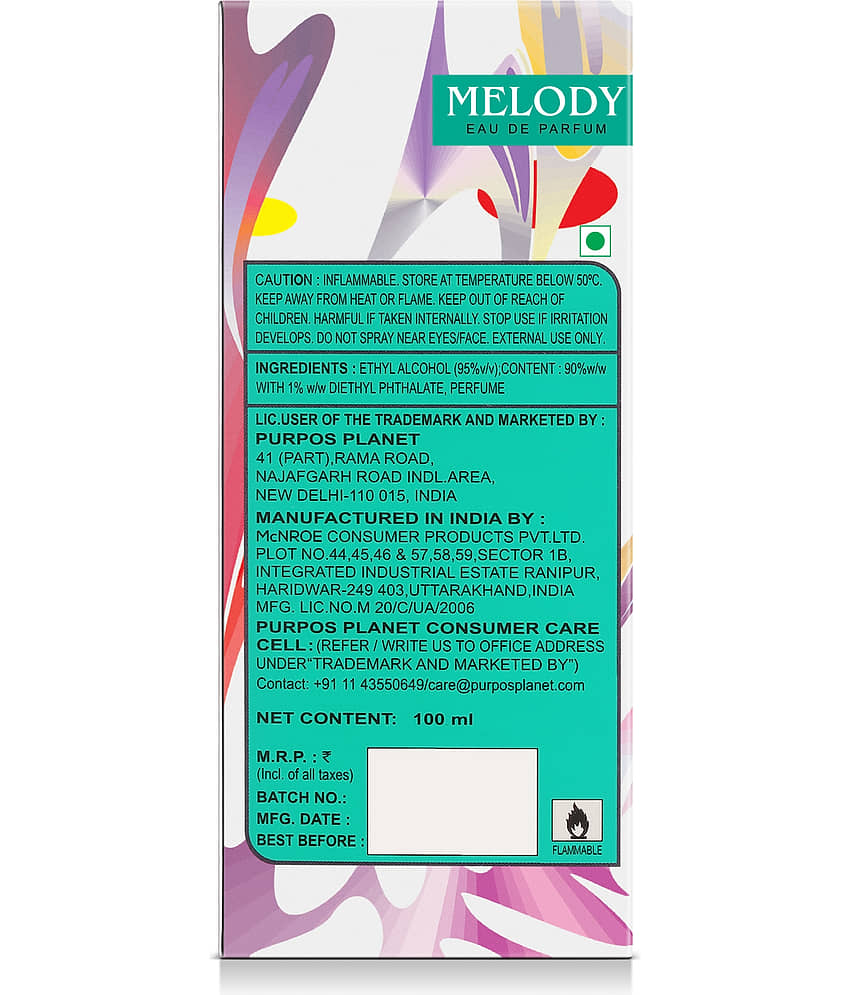 Riya Melody & Bindas (100 ml Each) Eau De Parfum (EDP) Fresh Fragrance For Unisex (Pack of 2) view 2