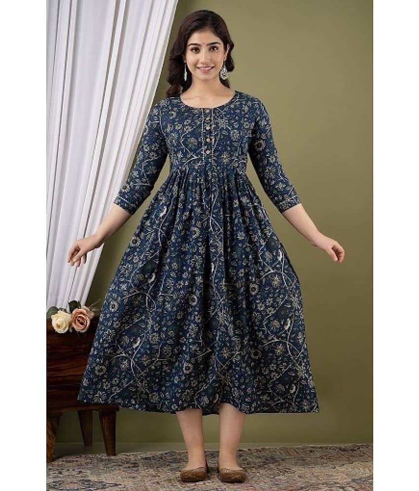 Nevisha Style Blue Cotton Maternity Kurta