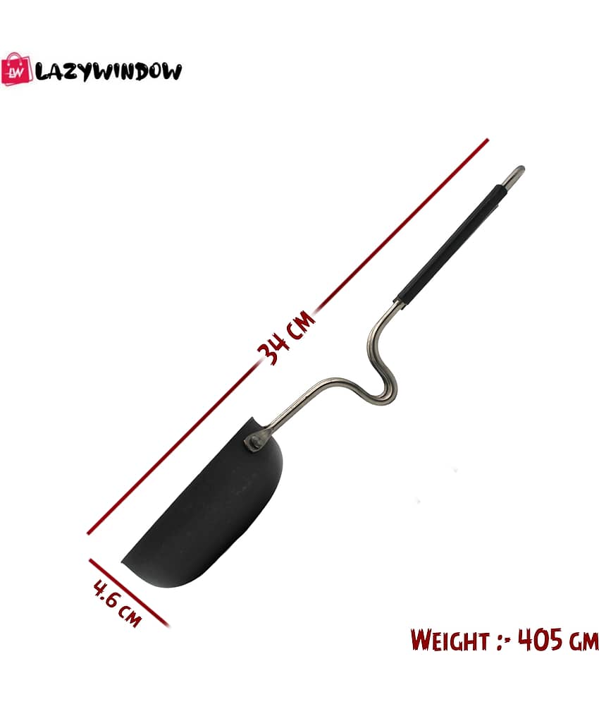 LAZYWINDOW Non Coated Iron Tadka Pan Induction Bottom without Lid 12 cm Diameter 0.5 Ltr view 2