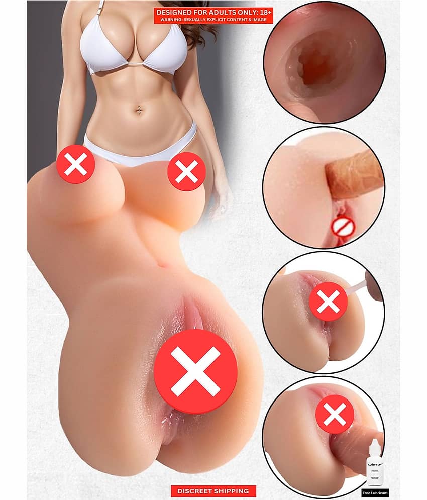 Half Body Silicone Pocket Pussy Sex Doll With Breast For Masturbation Toy - Kamveda