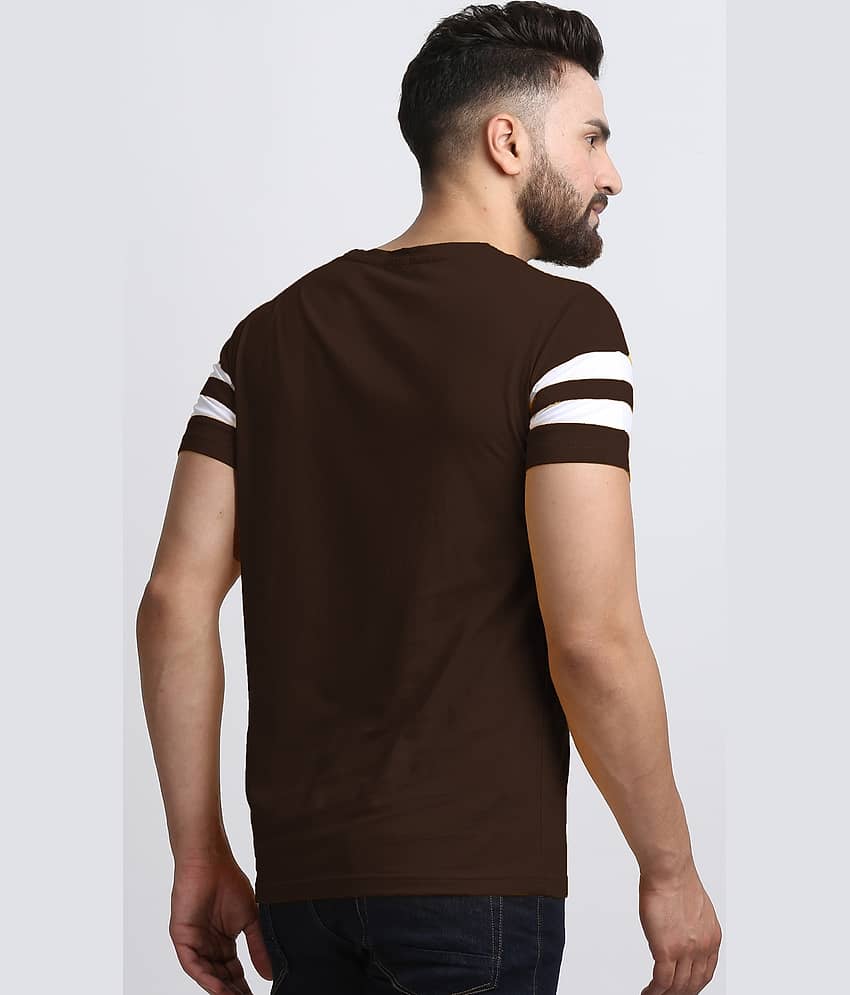 Diversify Men Cotton Blend Regular Fit Striped T-Shirt ( Brown ) view 2