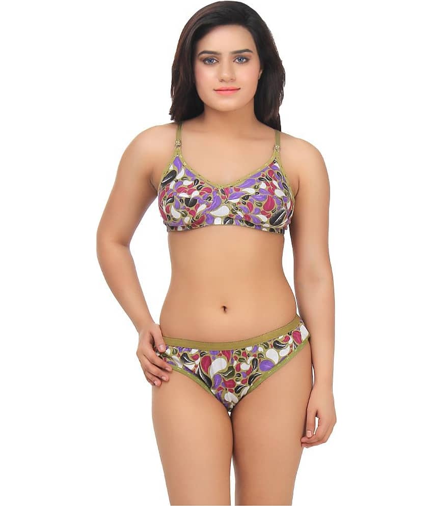 TCG Brown Cotton Bra & Panty Set
