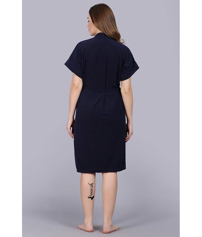Poorak Blue Free Size Bathrobe ( Pack of 1 ) view 2