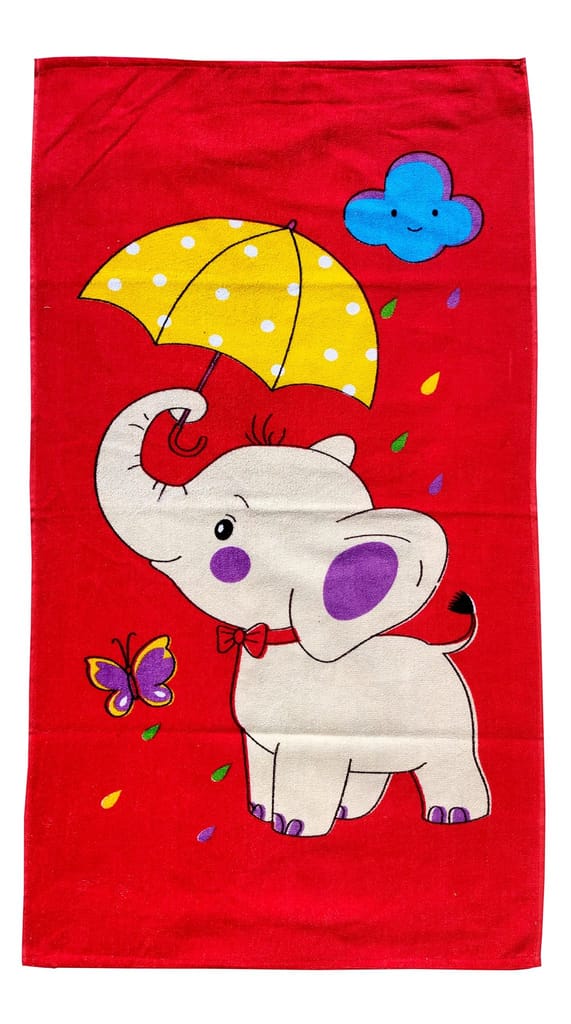 Mandhania Kid's Cotton Cartoon Printed Bath Towels (Multicolour) view 2