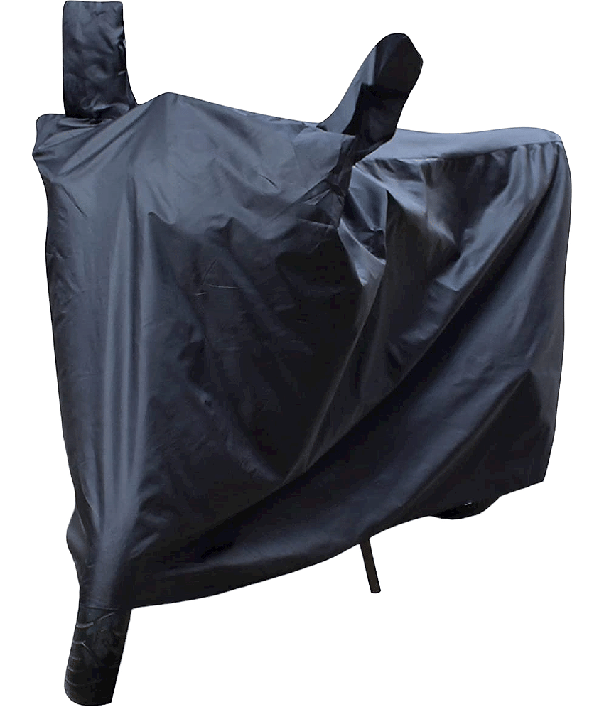 AutoRetail - Dust Proof Two Wheeler Polyster Cover With (Mirror Pocket) for Hero Passion Plus Black (pack of 1) view 2