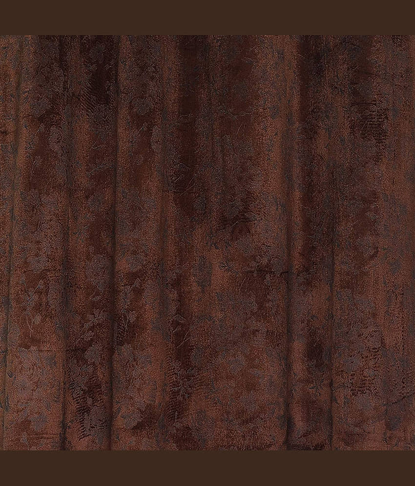 Kraftiq Homes Floral Room Darkening Eyelet Curtain 9 ft ( Pack of 1 ) - Brown view 2