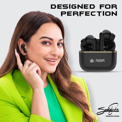 Aroma NB140 Galaxy 50 Hours* Playtime, Deep Bass, Fast Charging True Wireless Earbuds Bluetooth Headset (Black, True Wireless) view 2