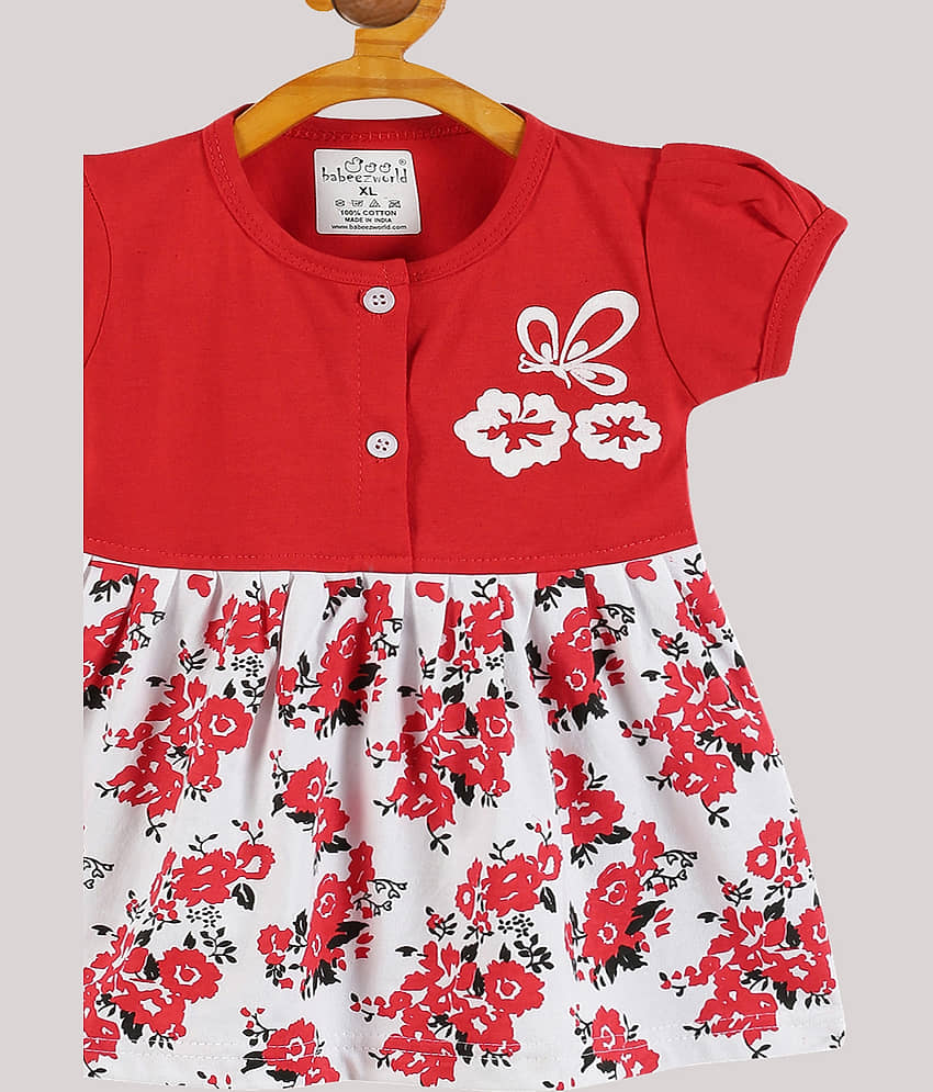 Babeezworld Pack of 1 Baby Girls Cotton Dress ( Pink ) view 2
