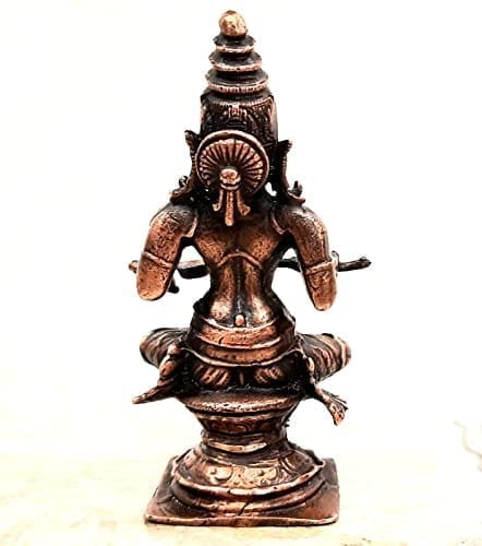 Searchers Paradise - Copper Idols Annapoorani,4 inches, Copper Handmade 340 Grams, Patina Antique Finish, Pack of 1 Piece view 2
