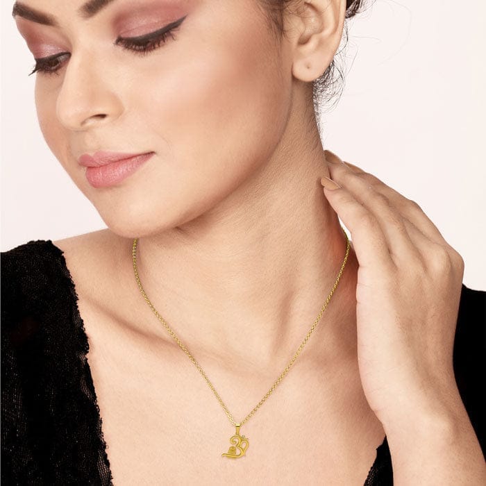 18k Gold plated Om Shivling Pendant with Chain view 2