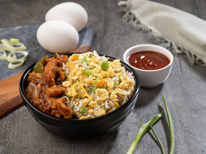 Egg fried rice + choice of starter