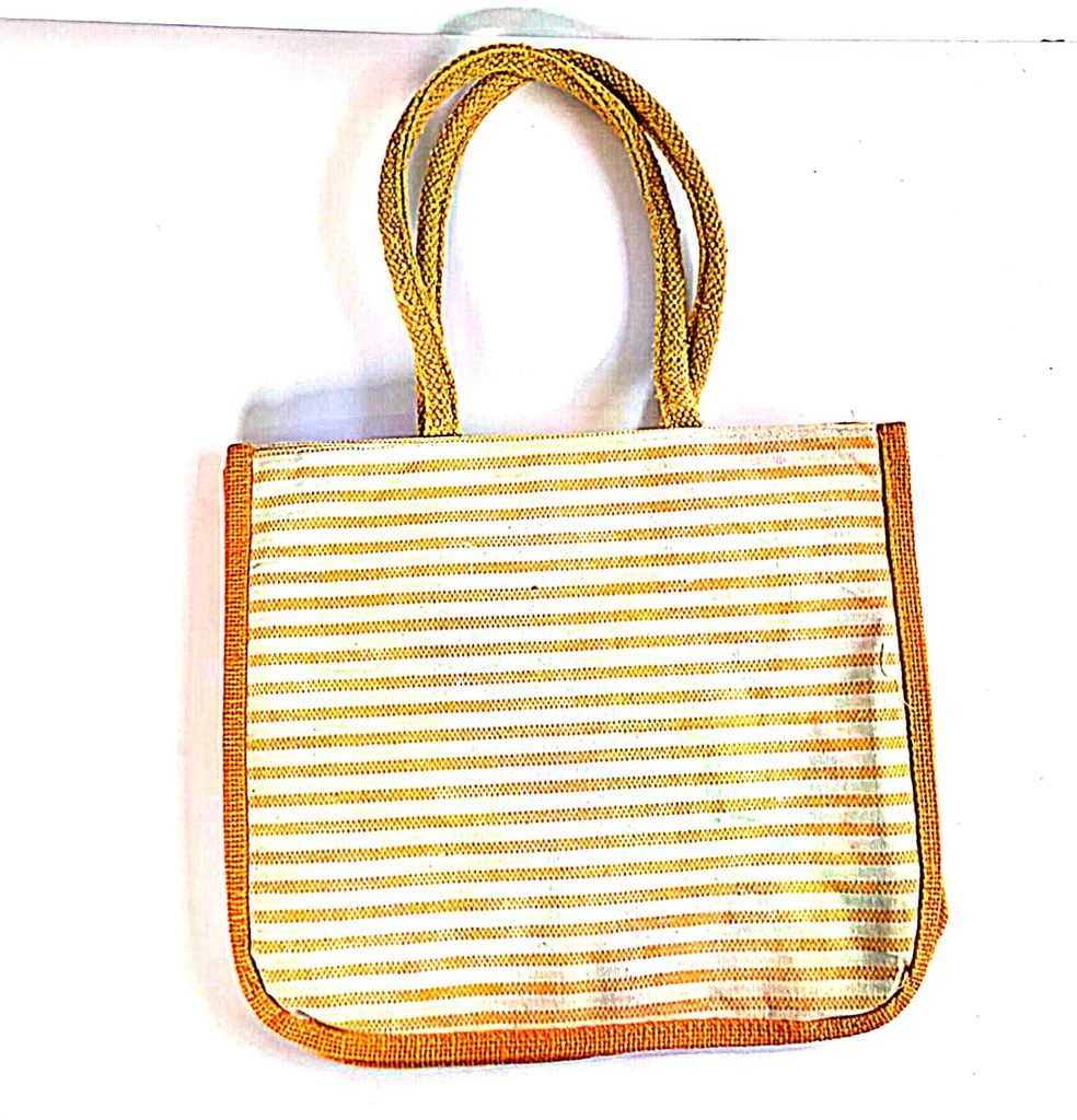 Embroidered Jute Tote Bag - Stylish & Eco-Friendly view 2