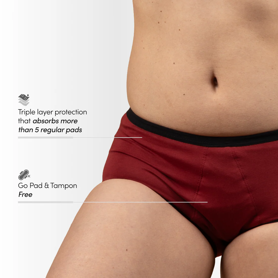 Hip Hugger - Maroon (Pack of 2) view 2