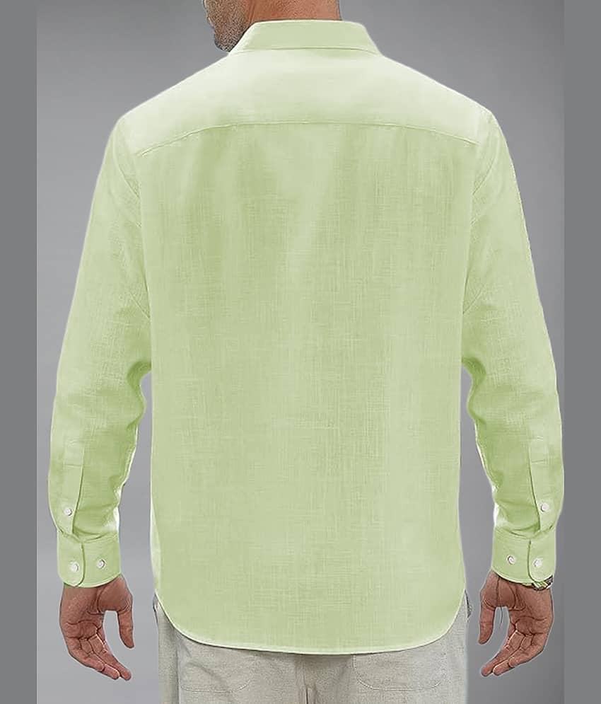 Vida Loca Cotton Blend Slim Fit Solids Full Sleeves Men's Casual Shirt - Mehandi ( Pack of 1 ) view 2