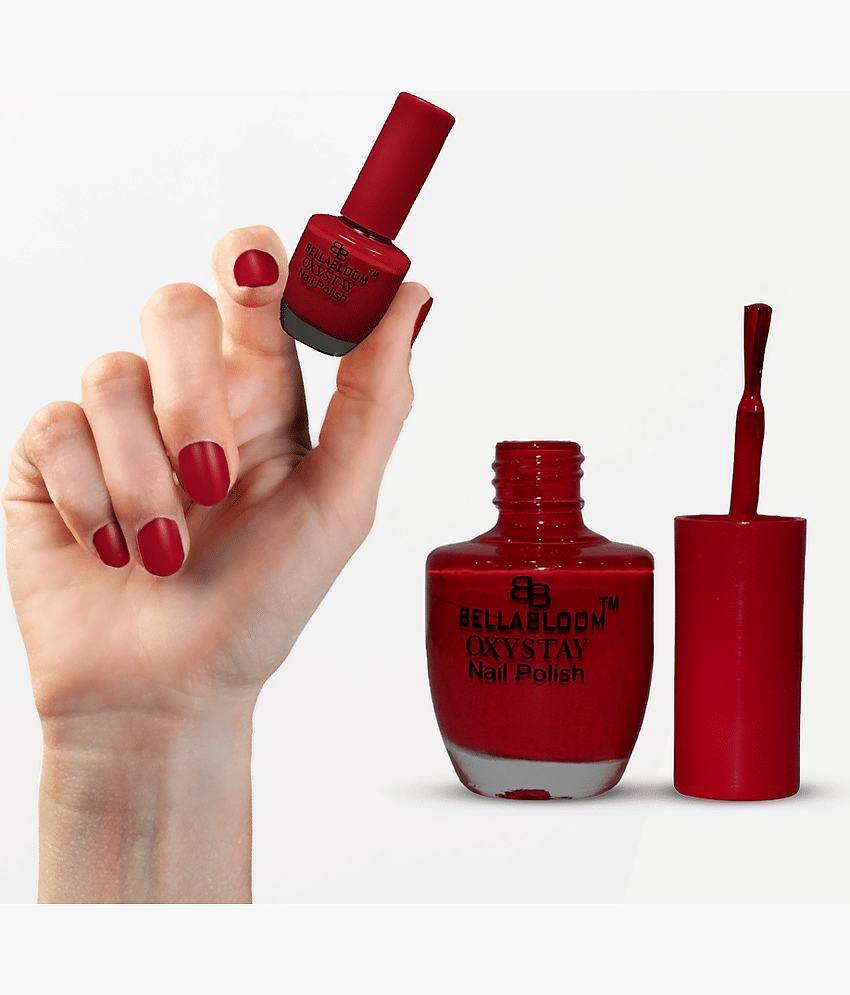 BELLABLOOM Red Nail Polish, Long Lasting, Glossy Finish, 10ml (Pack of 1) view 2