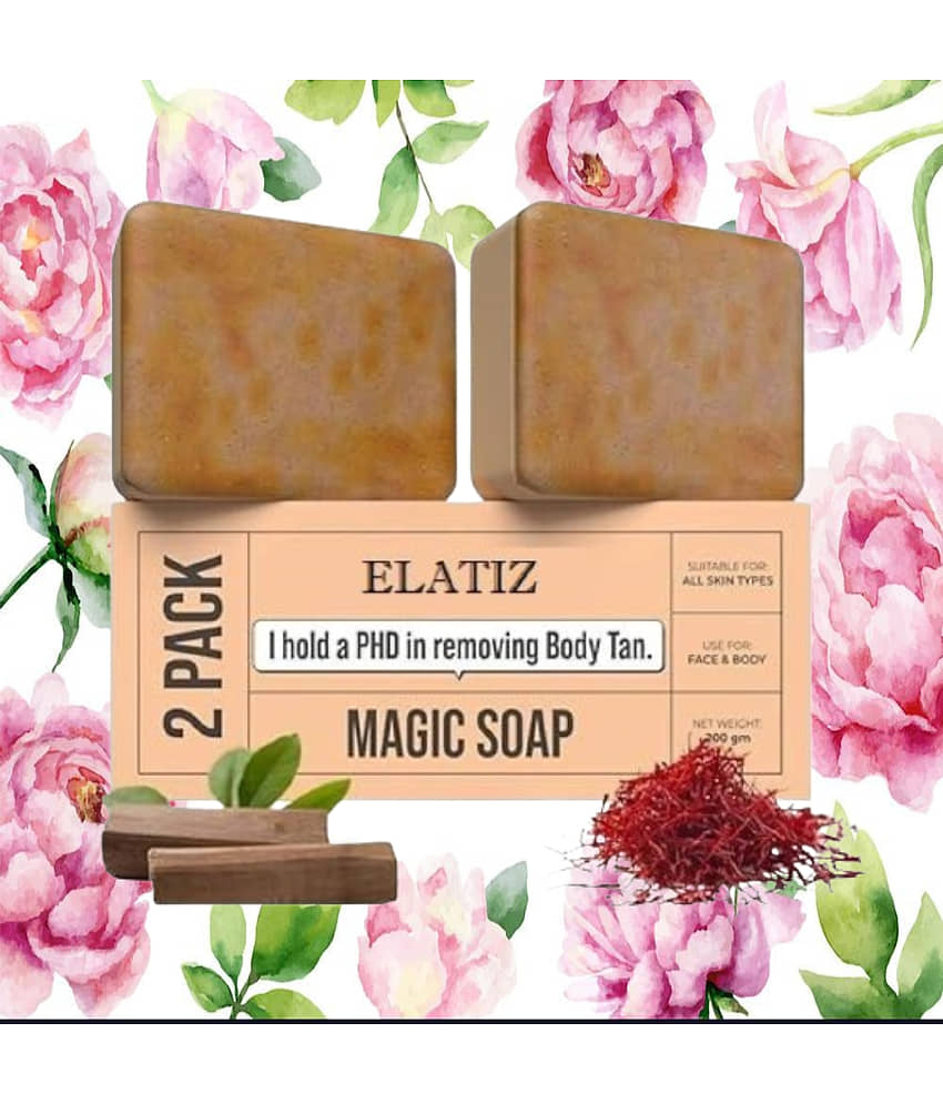 Elatiz Beauty Sandalwood & Saffron soap Magic Soap for All Skin Type ( Pack of 2 )