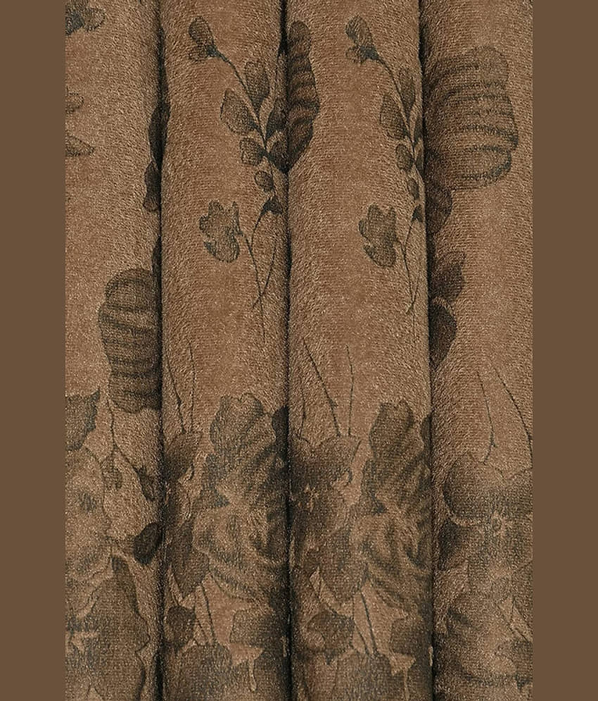Kraftiq Homes Floral Room Darkening Eyelet Curtain 7 ft ( Pack of 1 ) - Brown view 2