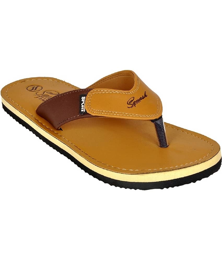 Squash - Tan Men's Thong Flip Flop view 2